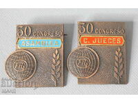2 Old Sports Badges 50th Congress FIG Assembly