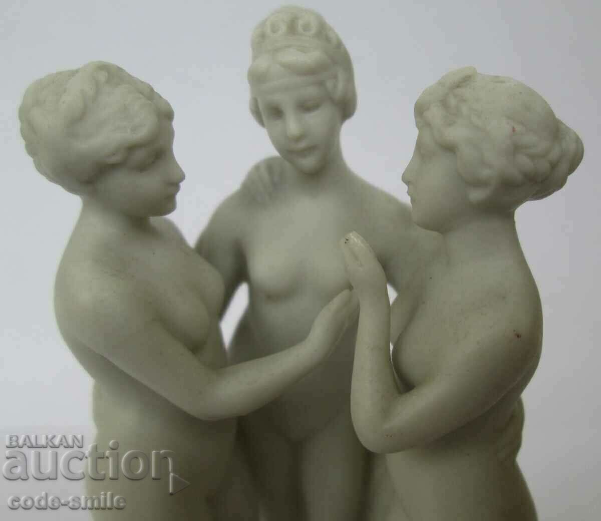Old porcelain statuette figure "The Three Graces" porcelain - 7 Old porcelain statuette figure "The Three Graces" porcelain - 7