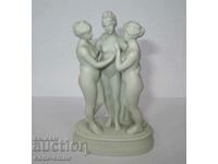 Old porcelain statuette figure "The Three Graces" porcelain