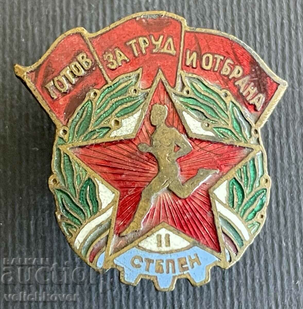 37198 България знак ГТО Готов за труд и отбрана II ст. Винт