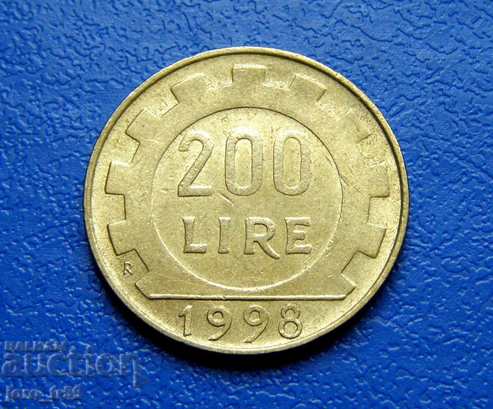Италия 200 лири /200 Lire/ 1998