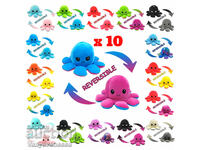 10 pieces Plush octopus with two faces - MIX COLORS