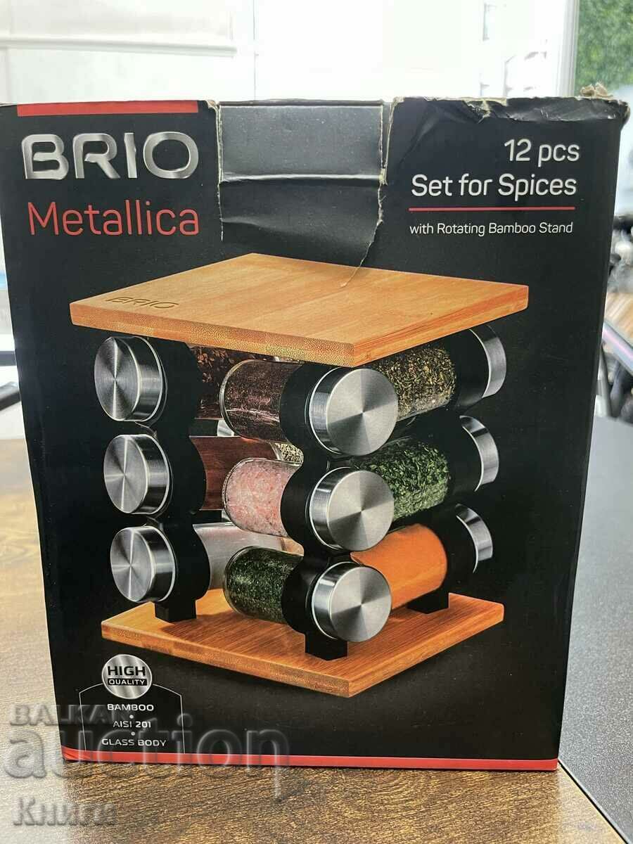 Brio Metallica spice jars - 11 pieces