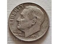 10 цента сребро 1958 г. САЩ. Ж-1
