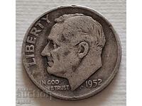 10 cent silver 1952 USA. F-6