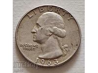 25 cent silver 1963 USA. F-3