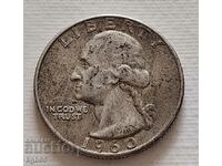 25 цента сребро 1960 г. САЩ. Ж-2