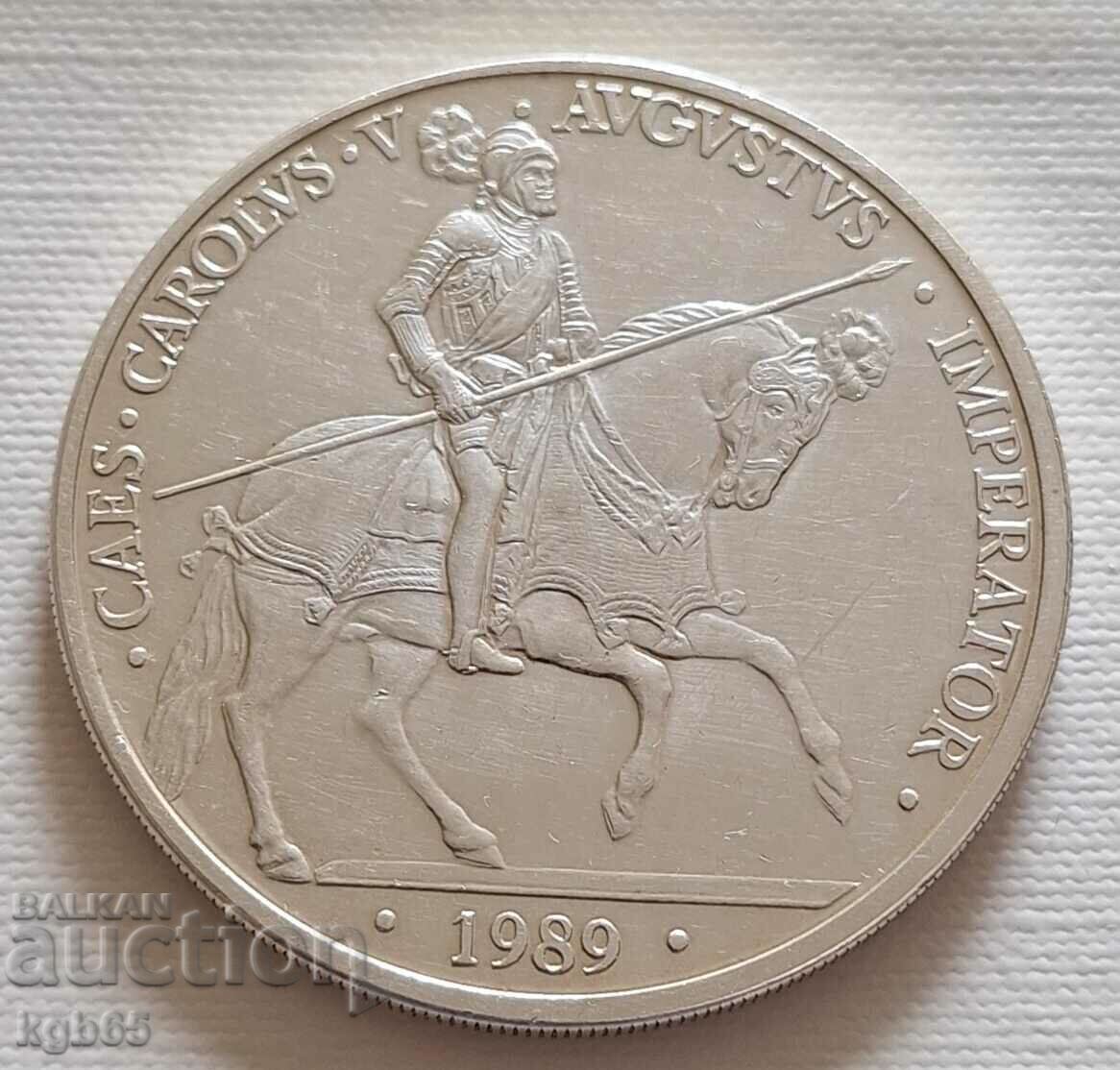 5 екю сребро 1989 г. Испания. Ж-1