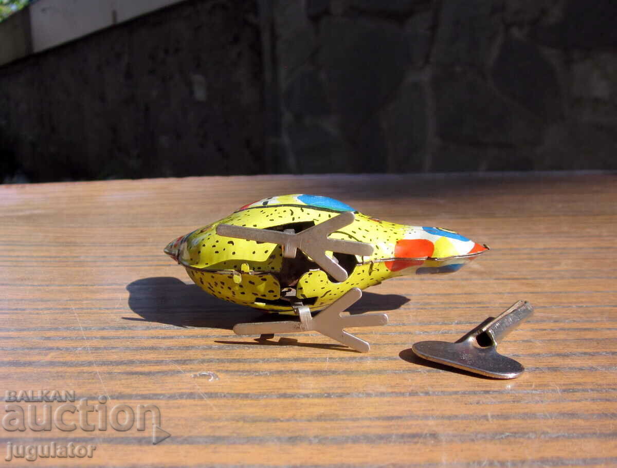 Russian metal sheet metal mechanical toy hen with key - 5