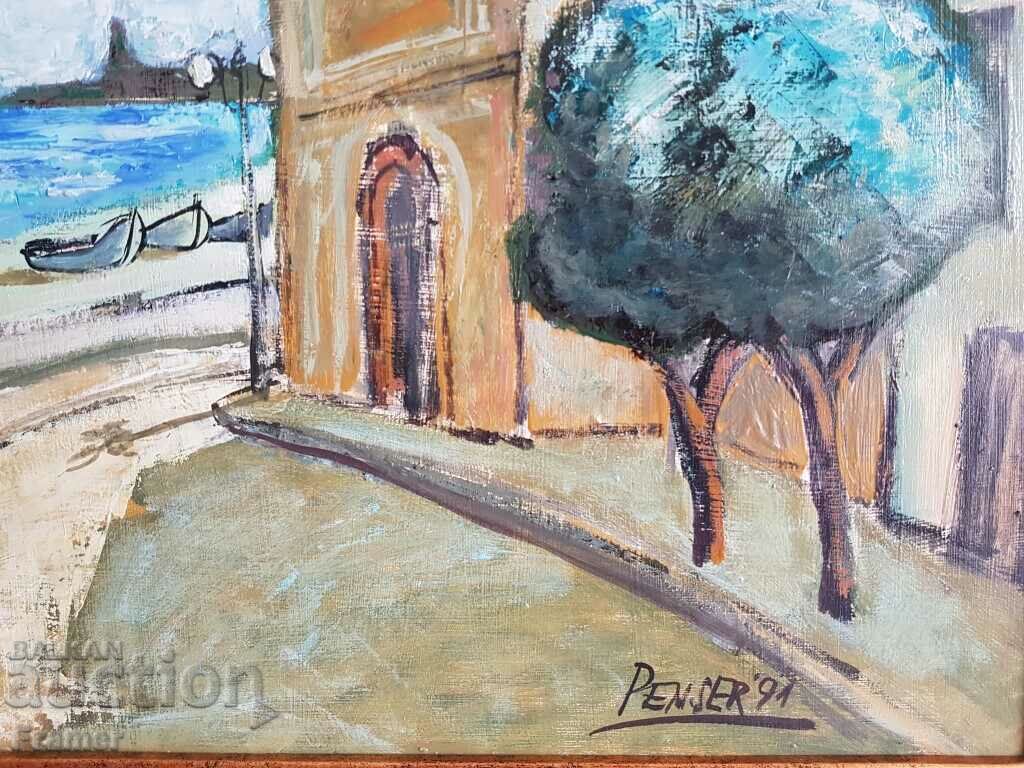 Аукцион Петко Серкерджиев - Penser Край морето 1991 год. маслени бои Аукцион Петко Серкерджиев - Penser Край морето 1991 год. маслени бои