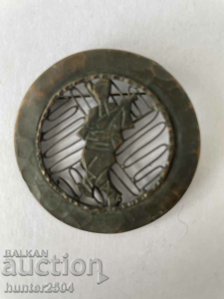 Brooch Gudular-old, copper, 4 cm