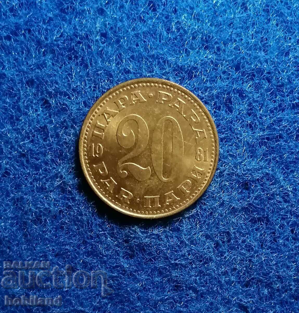 20 perechi 1981 Iugoslavia cu luciu cu preț € 1.25 | 2.44 BGN