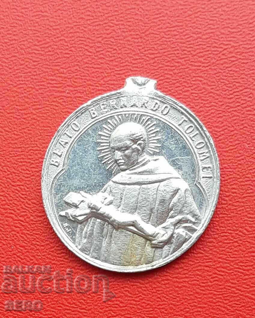 Религиозен медальон-свети Бернардо Толомей 1272-1348-теолог