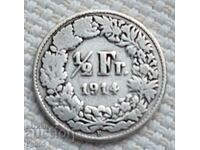 1/2 franc 1914 Switzerland. F-1