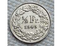 1/2 franc 1945 Switzerland. F-6