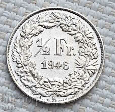 1/2 франк 1946 г. Швейцария. Ж-9