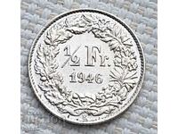 1/2 франк 1946 г. Швейцария. Ж-9