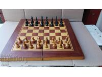 Old large wooden chess board