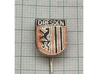 DRESDEN GDR GERMANY COAT OF ARMS LOGO BADGE ENAMEL