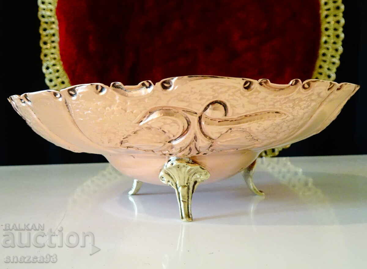 Auction  Antique copper candy box, forged ornaments.