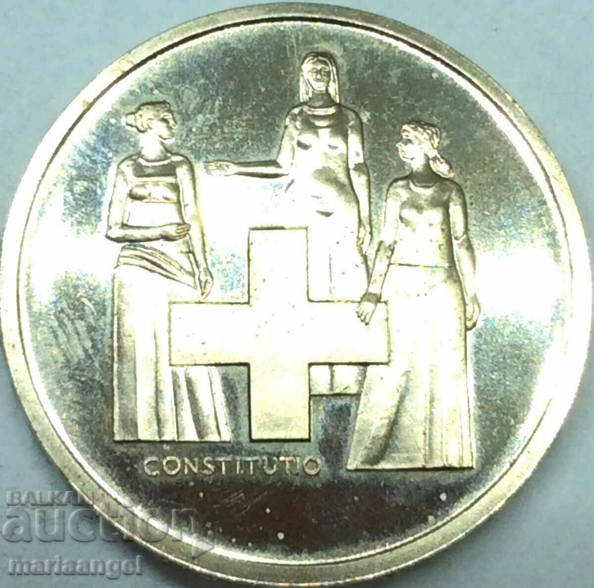 Швейцария 5 франка 1974 Prooflike патина кутийка