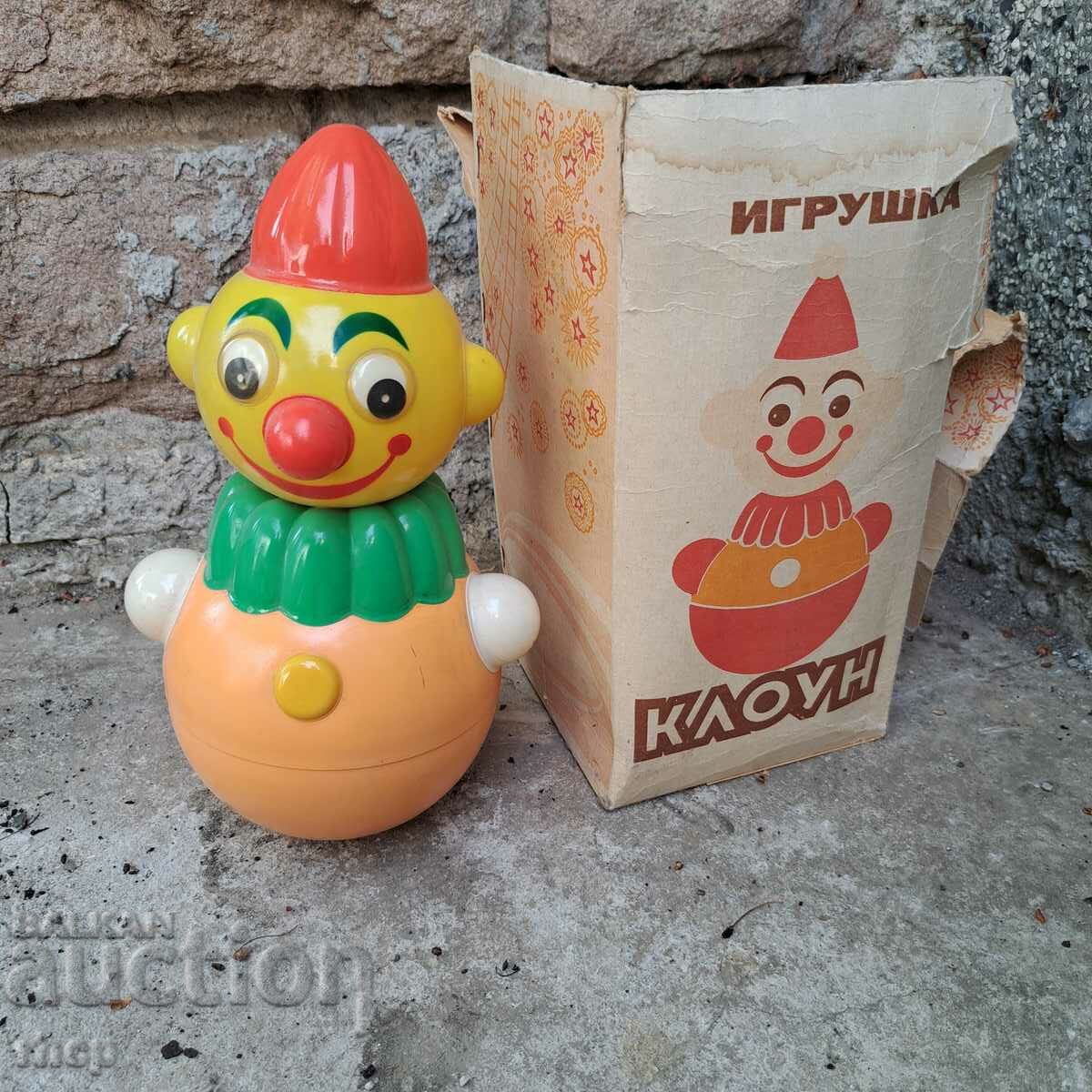 Clovn Nevaliashka jucărie veche sovietică cu cutie URSS