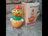 Клоун Неваляшка стара съветска играчка с кутия СССР