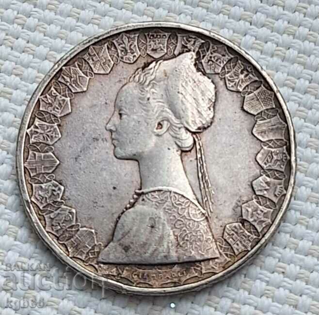 500 de lire de argint 1958. Italia. F-1