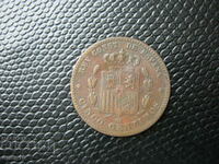 Spania 5 centavos 1877