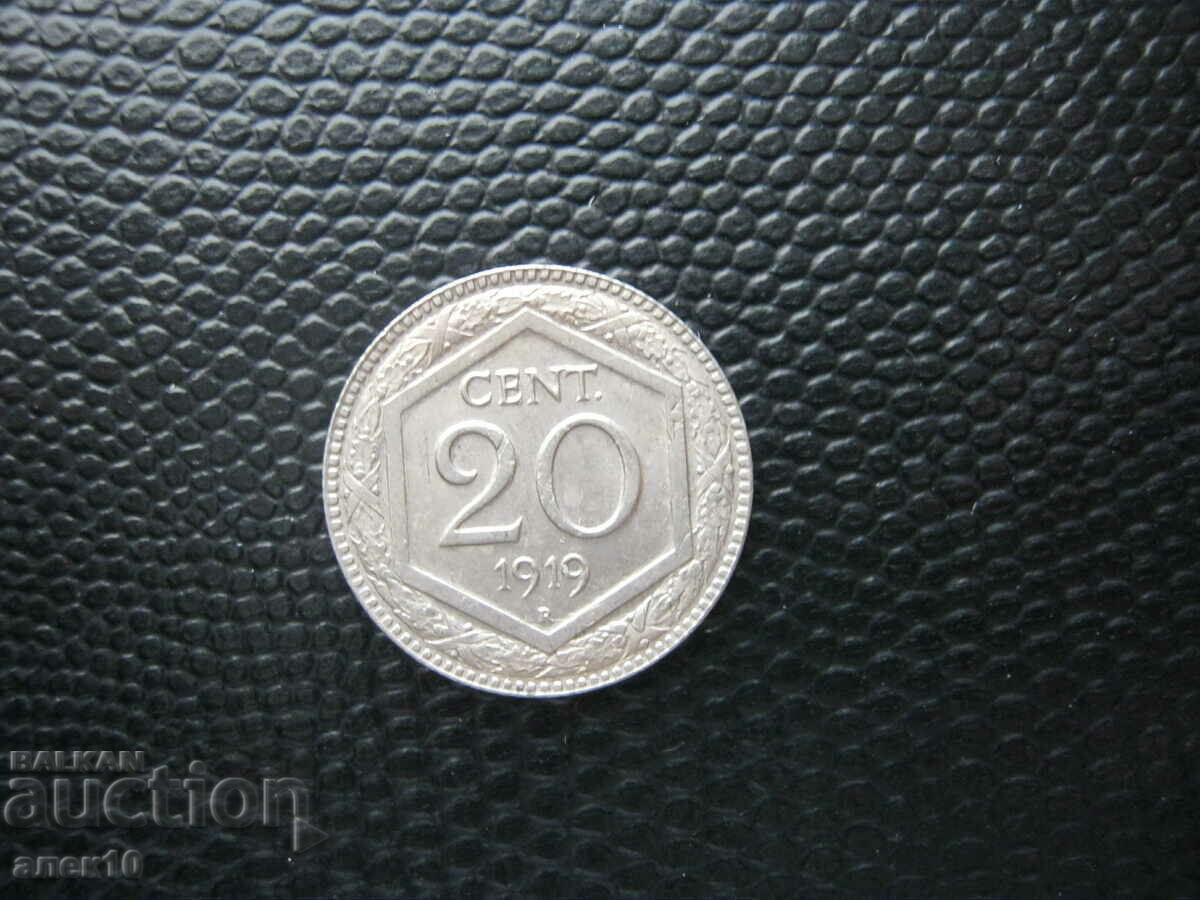 Italia 20 centissimi 1919