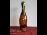 Musical glass bottle with bronze (Handmade)