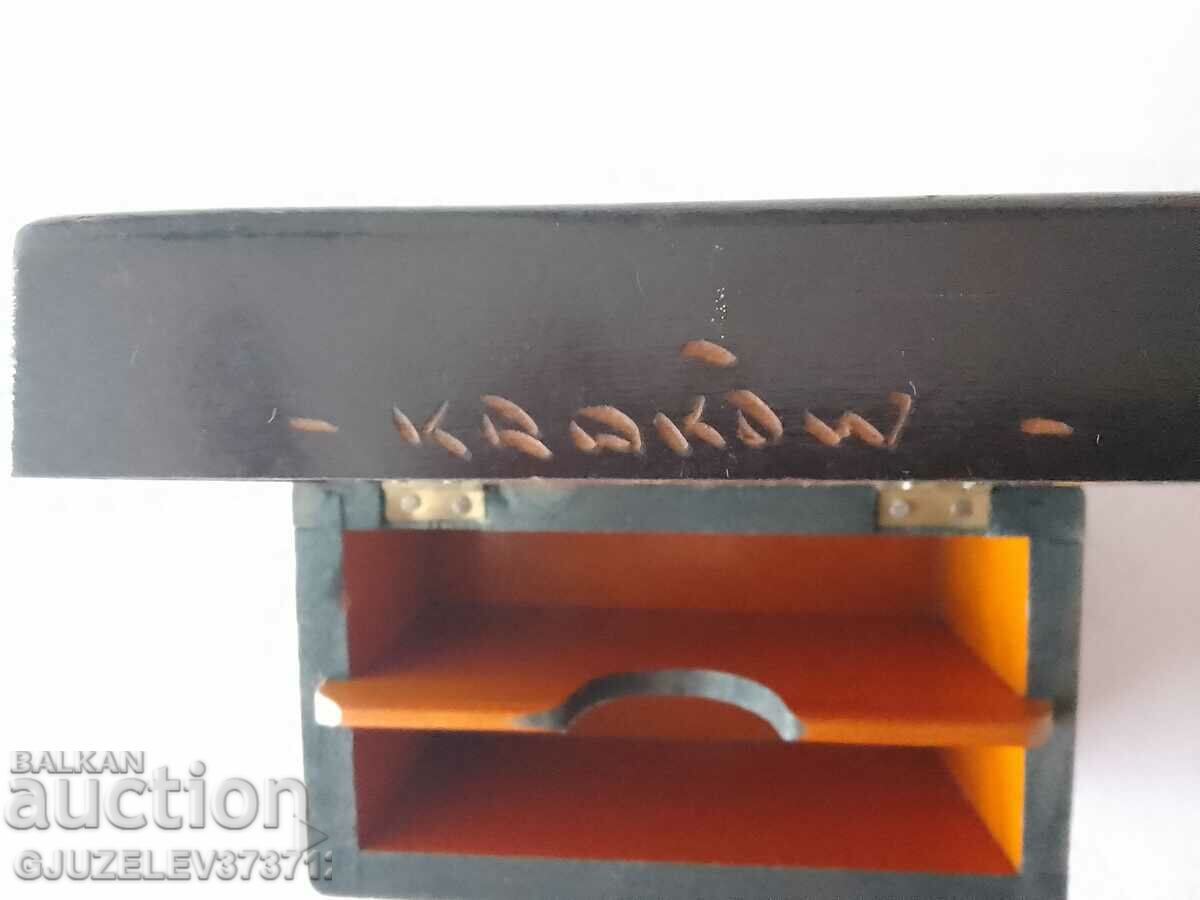 Auction  Old wooden card box 1937