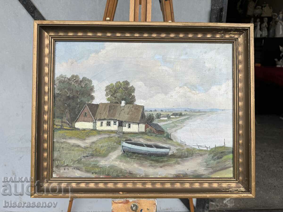 Old original painting oil on canvas 1930.