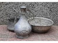 Lot of copper ethnographic vessels