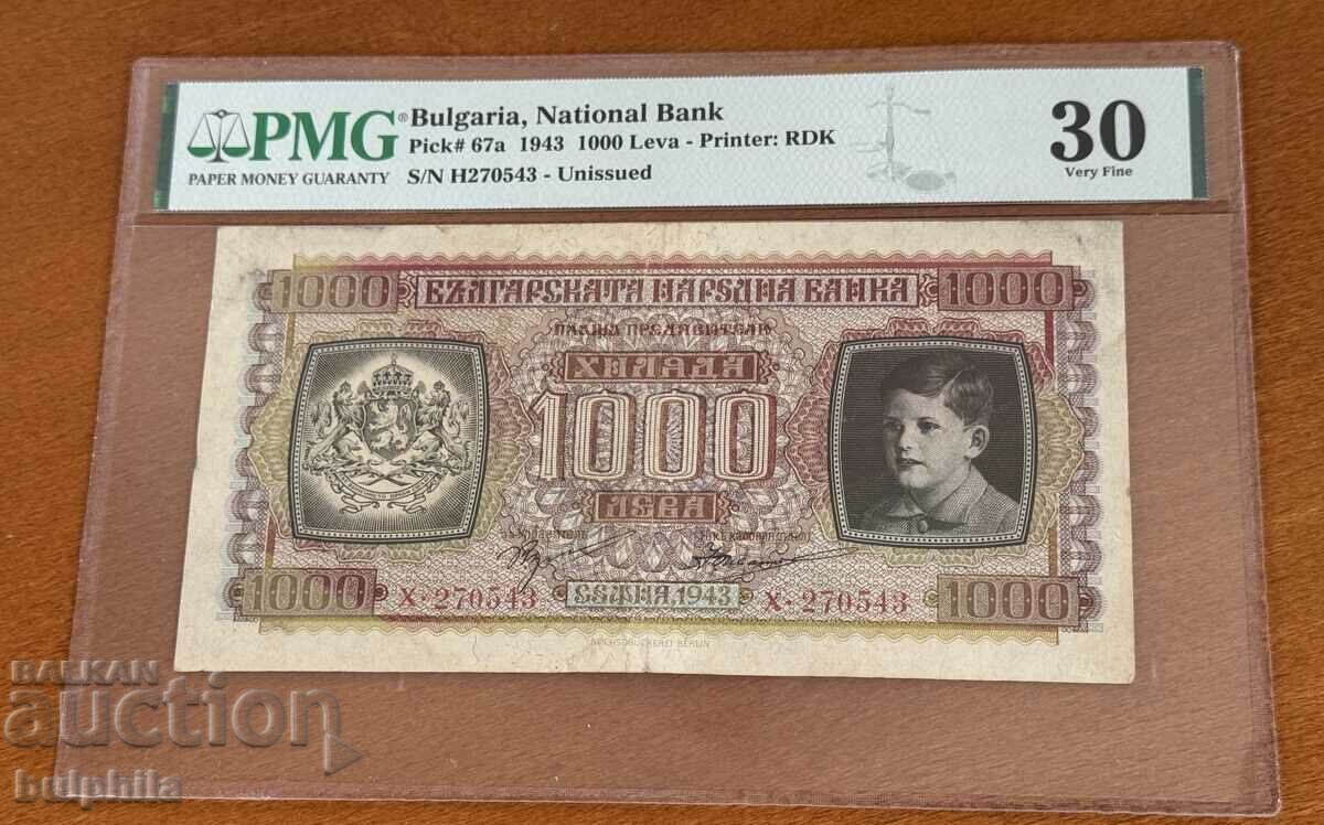 1000 лева 1943. PMG 30.