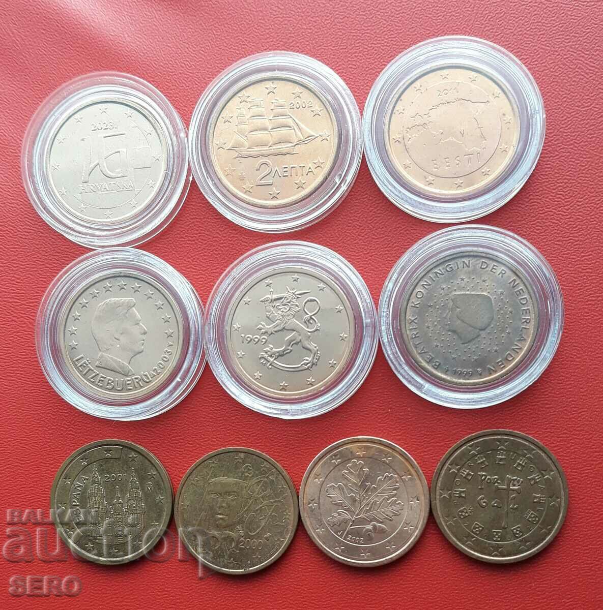 Lot mixt de 10x2 cenți de euro din diferite țări