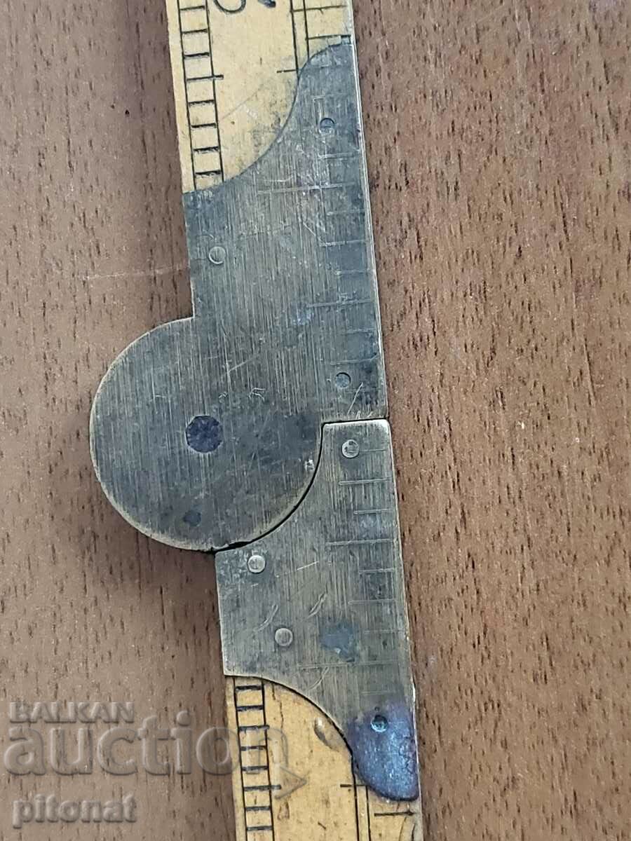 Παλιό πτυσσόμενο ξύλινο μέτρο ίντσας - 5 Παλιό πτυσσόμενο ξύλινο μέτρο ίντσας - 5