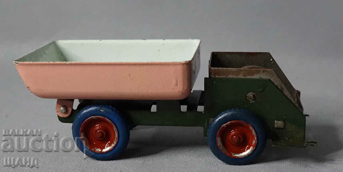 Стара Рядка метална  механична играчка модел камион