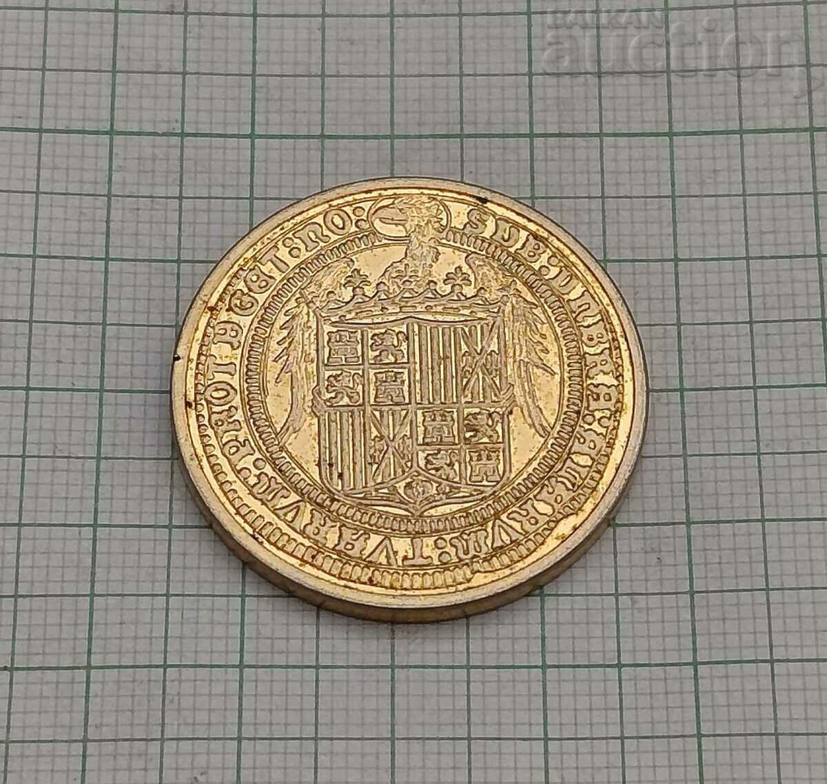 SPAIN FERDINAND AND ISABELLA DUCATI REPLICA SOUVENIR with price 10.00 BGN | € 5.11 SPAIN FERDINAND AND ISABELLA DUCATI REPLICA SOUVENIR with price 10.00 BGN | € 5.11