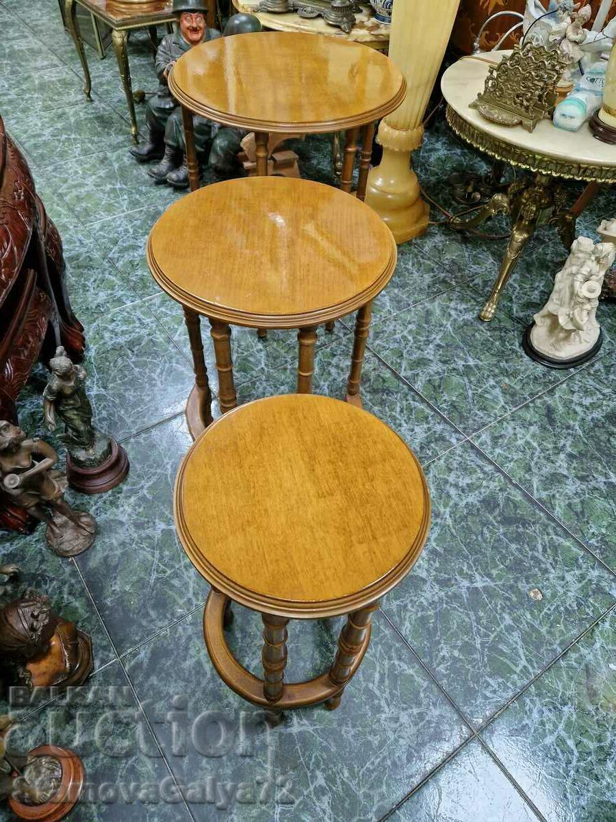 Auction  Great antique set of 3 French side tables
