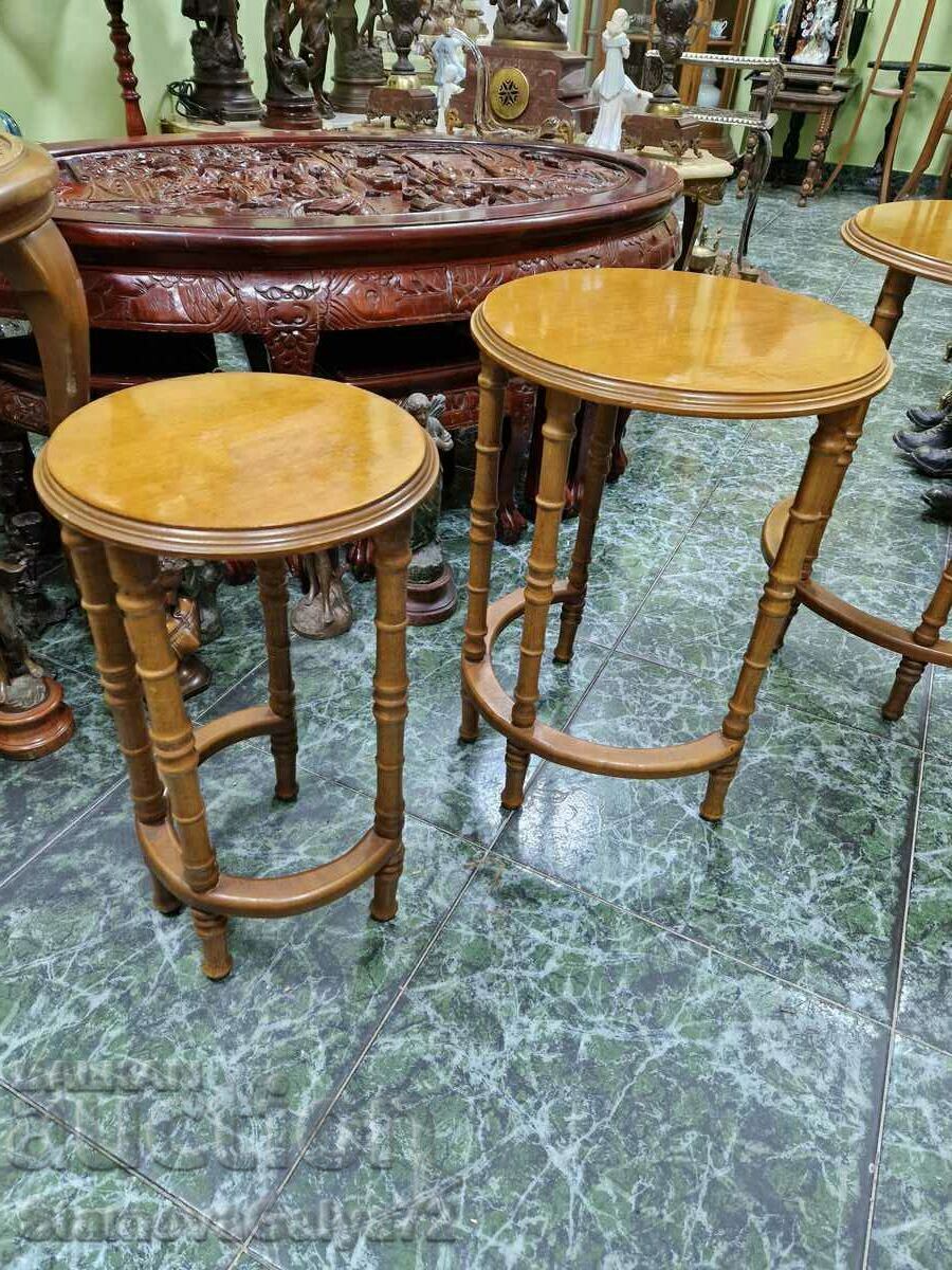 Great antique set of 3 French side tables - 5