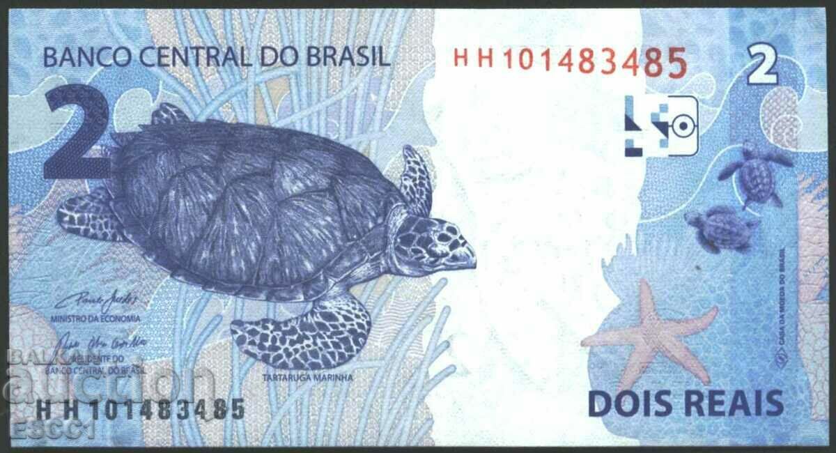 Banknote 2 reales 2010 from Brazil with price 4.00 BGN | € 2.05
