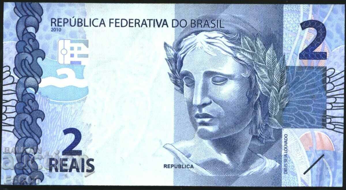 Bancnota de 2 reale 2010 din Brazilia