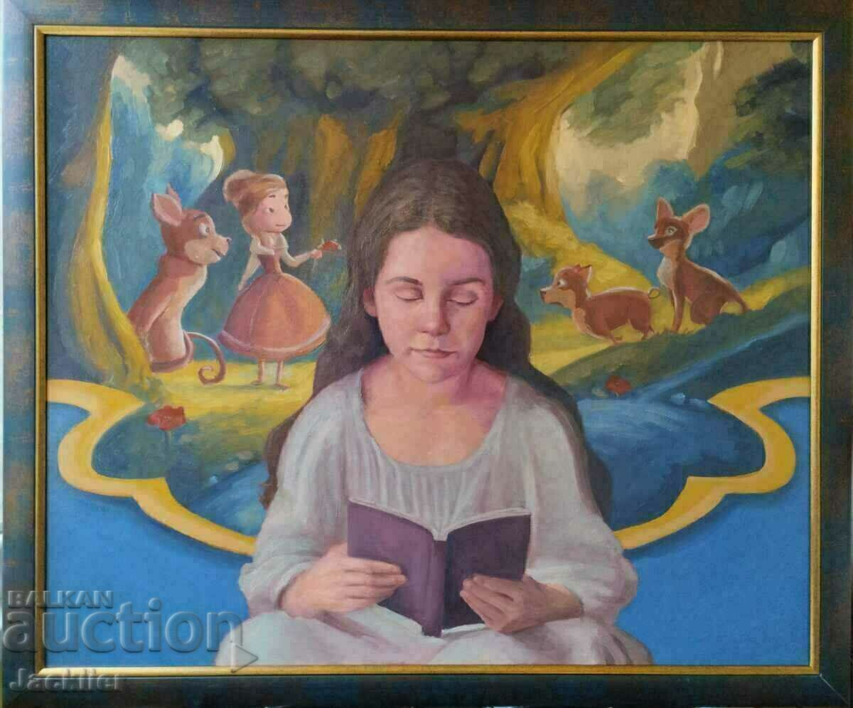 "Tale", Plamen Ovcharov, painting, 66x81cm with price 500.00 BGN | € 255.65 "Tale", Plamen Ovcharov, painting, 66x81cm with price 500.00 BGN | € 255.65