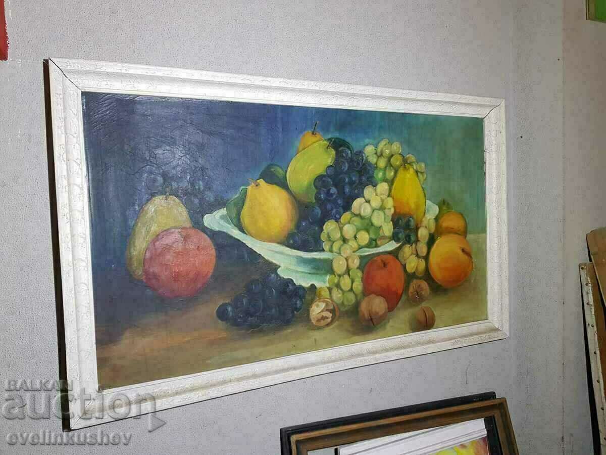 Auction Large still life oil painting 135/80 cm. Bulgarian author Auction Large still life oil painting 135/80 cm. Bulgarian author