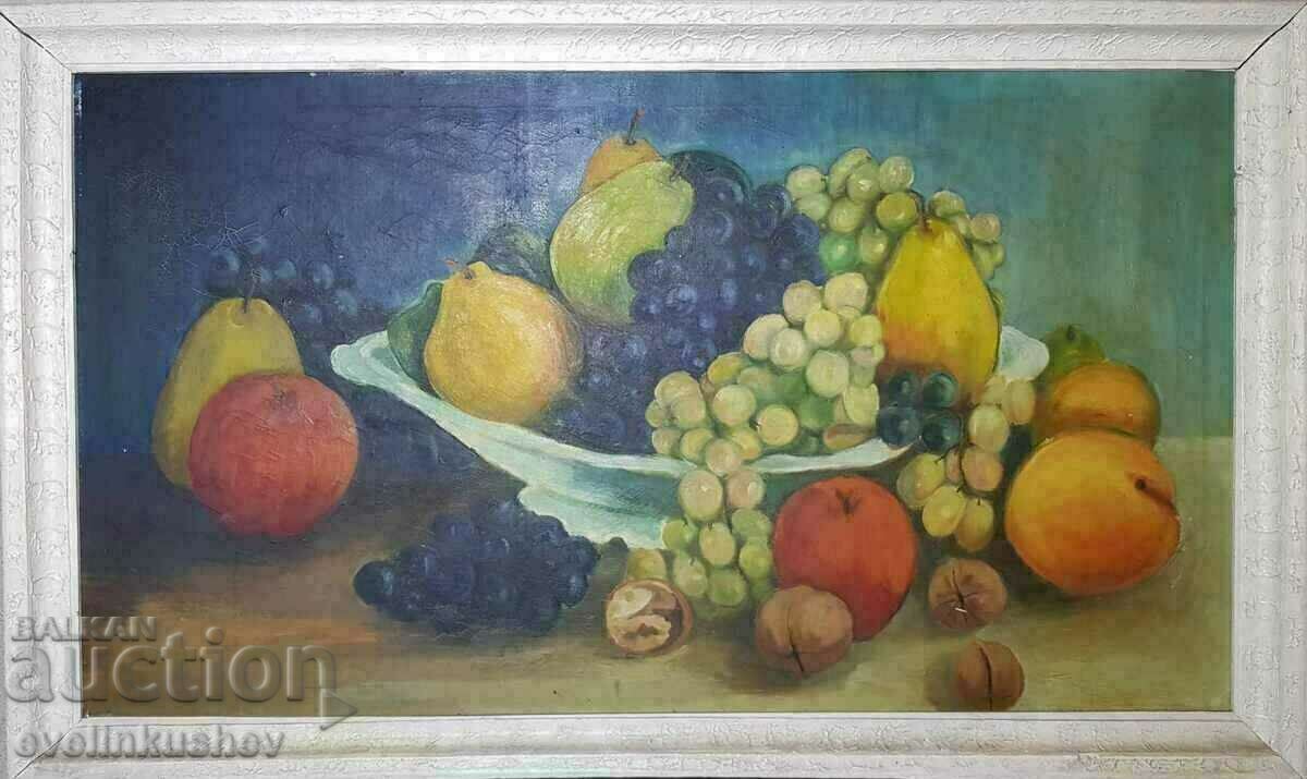 Large still life oil painting 135/80 cm. Bulgarian author