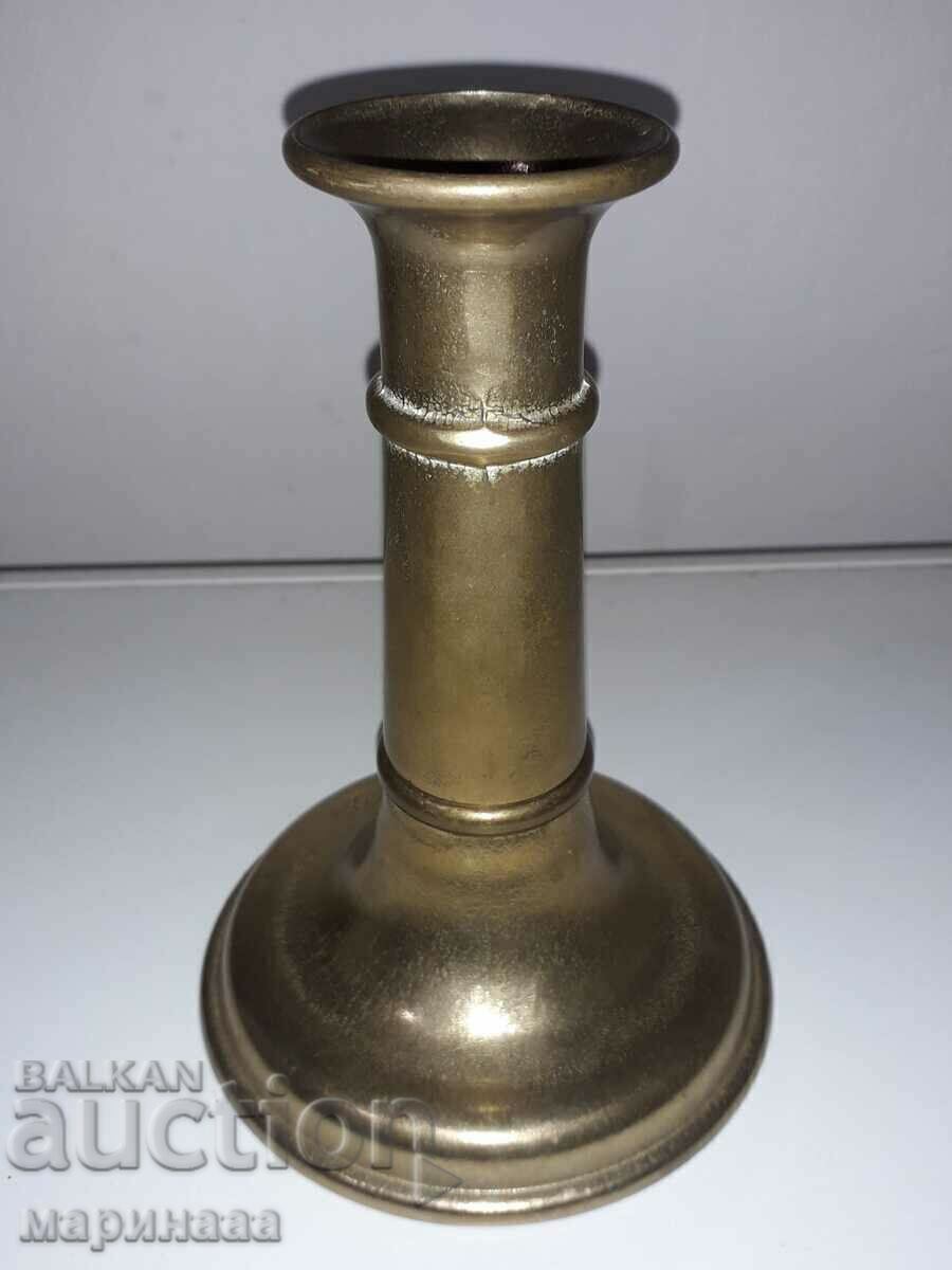 MASSIVE 2-PIECE CANDLESTICK. BRASS. GERMANY - 5 MASSIVE 2-PIECE CANDLESTICK. BRASS. GERMANY - 5