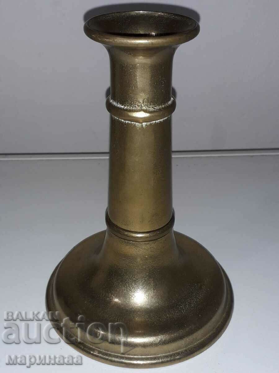 MASSIVE 2-PIECE CANDLESTICK. BRASS. GERMANY