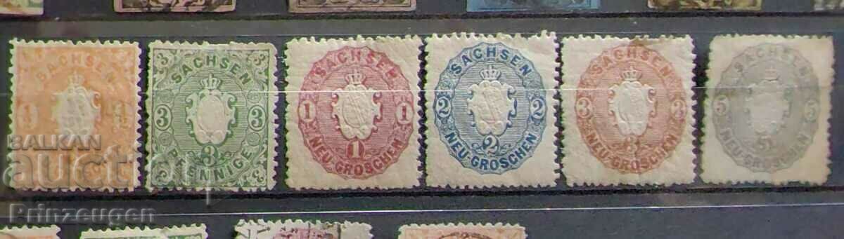 Old Germany - Saxony 1863 - Michel No14-19 complete set
