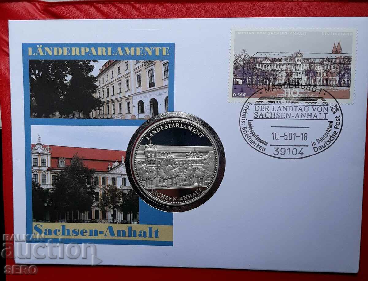 Germany-medal 2018-Saxony Anhalt and post.m. in a beautiful envelope